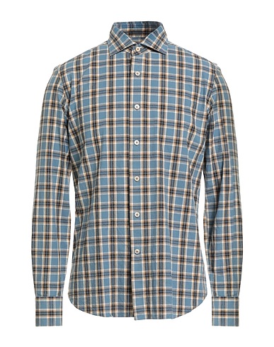 ALESSANDRO GHERARDI Checked shirt Azure 100% Cotton