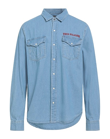 TRUE RELIGION Denim shirt Blue 100% Cotton