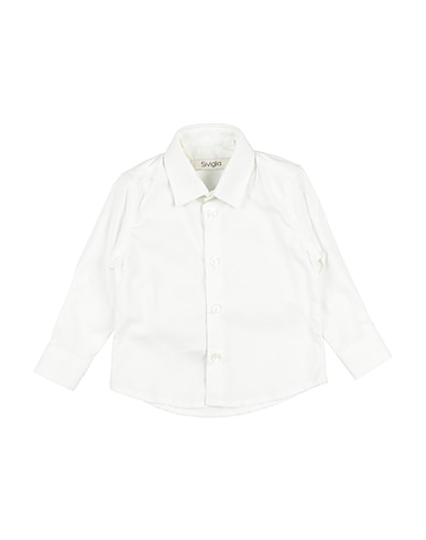 SIVIGLIA Solid color shirt BIANCO 97% Cotton, 3% Elastane