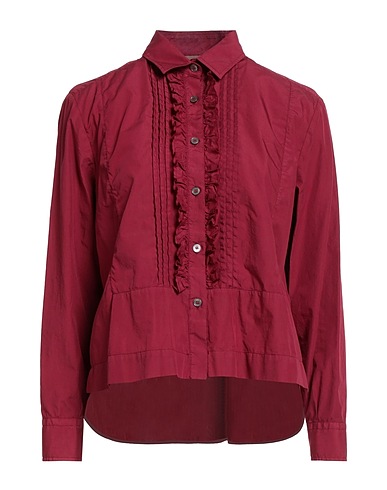 ACADEMIA Solid colour shirts & blouses Burgundy 100% Cotton