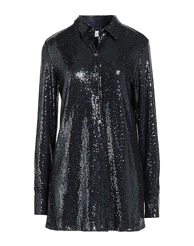 OTTOD'AME Shirts TRÉSOR Midnight blue 92% Polyamide, 5% Elastane, 3% Metallic fiber