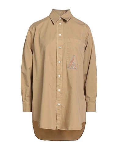 ACADEMIA Solid color shirts & blouses Camel 100% Cotton