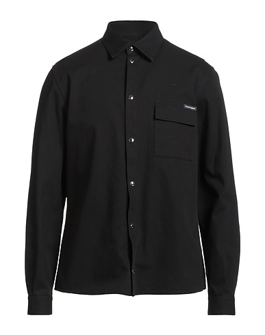 DOLCE&GABBANA Einfarbiges Hemd Schwarz 95% Baumwolle, 5% Elastan