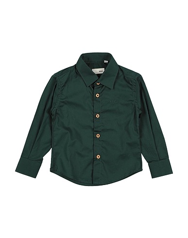 SIVIGLIA WHITE Solid colour shirt Dark green 97% Cotton, 3% Elastane