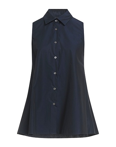 ACADEMIA Solid color shirts & blouses Midnight blue 100% Cotton