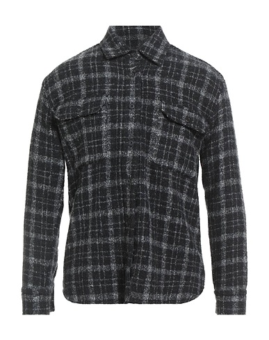 DESTIN Checked shirt Charcoal 80% Wool, 20% Polyamide