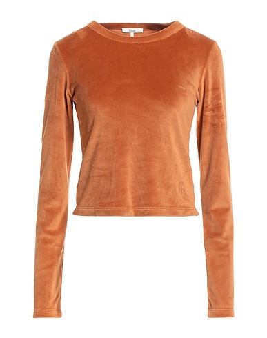 CHLOÉ Top Camel 93% Polyester, 7% Elastane, Viscose