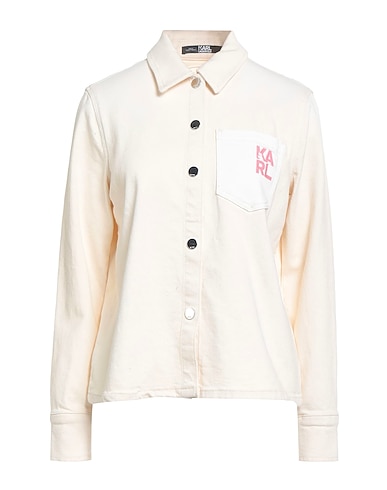 KARL LAGERFELD Denim shirt AVORIO 99% Cotton, 1% Elastane