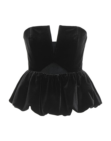 SELF-PORTRAIT Top Black 92% Polyester, 8% Elastane
