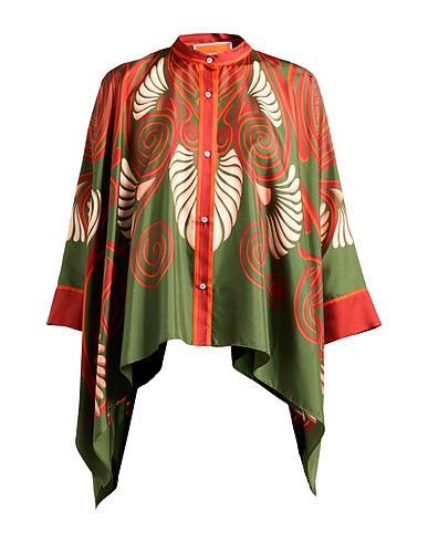 LA DOUBLE J Patterned shirts & blouses Military green 100% Silk