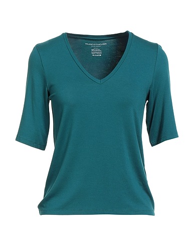 MAJESTIC FILATURES Basic T-Shirt Deep teal 94% Viscose, 6% Elastane