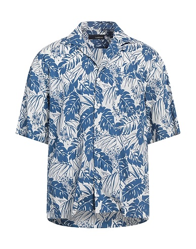 LARDINI Patterned shirt Blue 100% Cotton