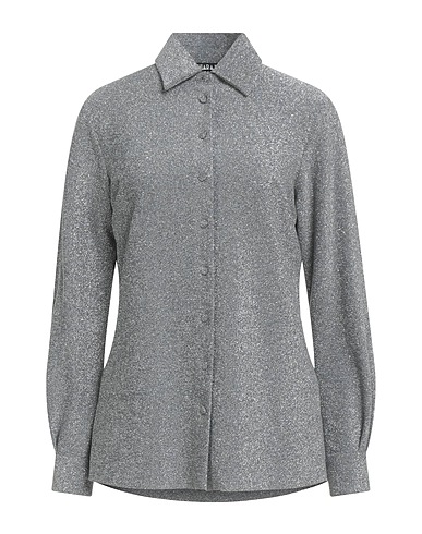 CHIARA BONI LA PETITE ROBE Solid colour shirts & blouses Silver 48% Polyester, 27% Viscose, 10% Polyamide, 10% Metallic Polyester, 5% Elastane