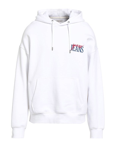 GUESS Hooded track jacket  JEANS White 85% Cotton, 15% Polyester
