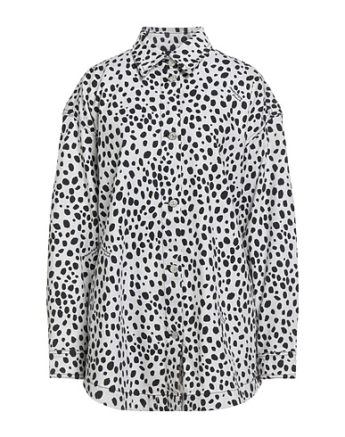 MOSCHINO JEANS Denim shirt White 97% Cotton, 3% Elastane