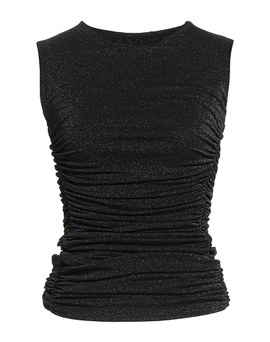 CHIARA BONI LA PETITE ROBE Top Black 42% Polyamide, 40% Viscose, 10% Elastane, 8% Polyester