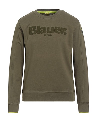 BLAUER. Sweatshirt Military green 80% Cotton, 20% Polyester