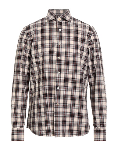 ALESSANDRO GHERARDI Checked shirt Beige 100% Cotton
