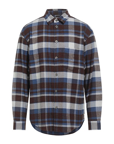 TINTORIA MATTEI 954 Camicia a quadri Marrone 100% Cotone