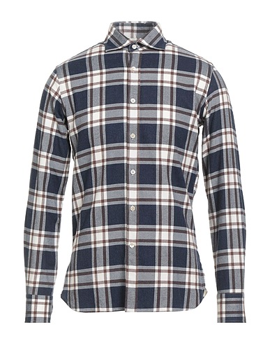 ALESSANDRO GHERARDI Checked shirt Slate blue 100% Cotton