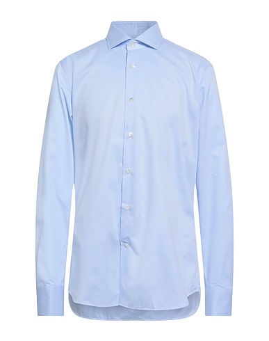 GUGLIELMINOTTI Shirts Sky blue 100% Cotton