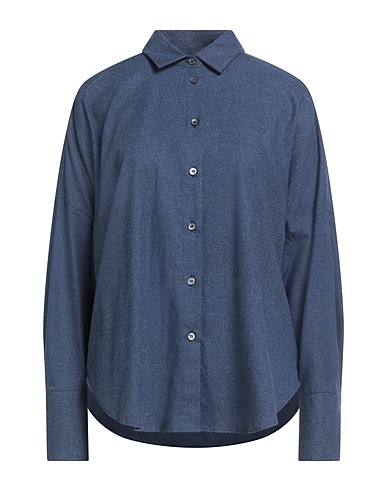 ROBERT FRIEDMAN Solid color shirts & blouses Slate blue 100% Cotton