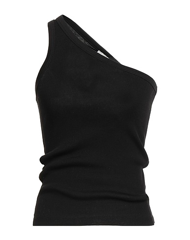 RÓHE One-Shoulder-Top Schwarz 100% Baumwolle