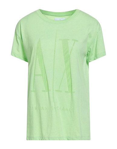 ARMANI EXCHANGE T-shirt Lime green 60% Cotton, 40% Polyester