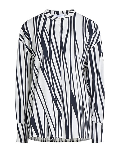 ALPHA STUDIO Patterned shirts & blouses White 97% Cotton, 3% Elastane