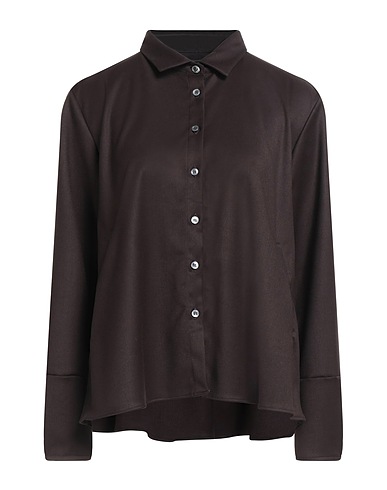 ROBERT FRIEDMAN Solid colour shirts & blouses Chocolate brown 65% Polyester, 33% Viscose, 2% Elastane