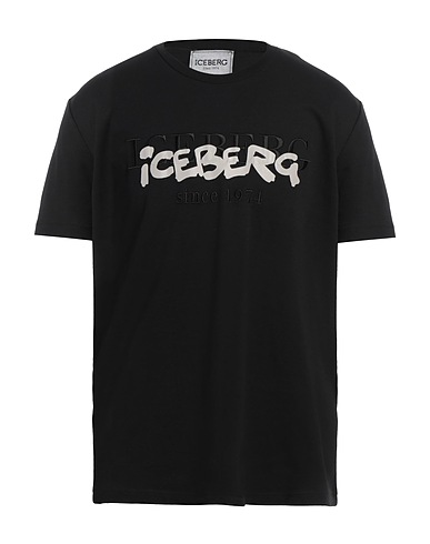 ICEBERG T-shirt Black 100% Cotton, Polyester