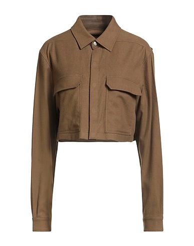 RICK OWENS Solid colour shirts & blouses Military green 100% Cotton