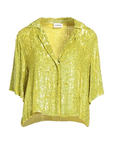 P.A.R.O.S.H. Shirts Lime green 100% Viscose, PVC - Polyvinyl chloride