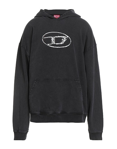 DIESEL Hooded sweatshirt Charcoal 100% Cotton, Elastane