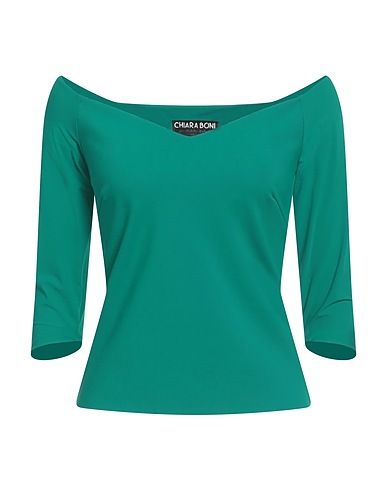 CHIARA BONI LA PETITE ROBE Top Emerald green 75% Polyamide, 25% Elastane
