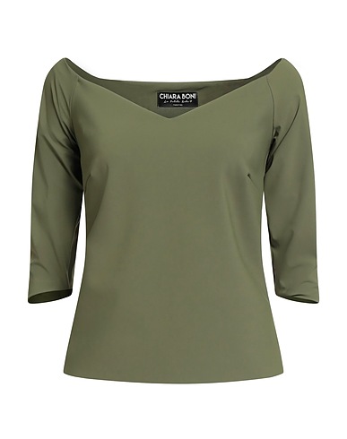 CHIARA BONI LA PETITE ROBE Top Military green 75% Polyamide, 25% Elastane