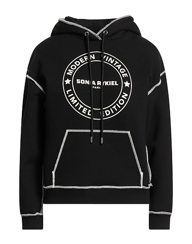 SONIA RYKIEL Hooded sweatshirt Black 93% Organic cotton, 5% Polyamide, 2% Elastane