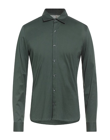 MESSAGERIE Solid colour shirt PATRIZIO PISCAGLIA Dark green 100% Mako Cotton