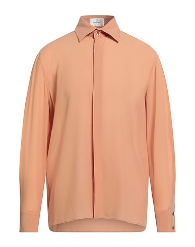 SAINT LAURENT Solid color shirt Sand 100% Silk