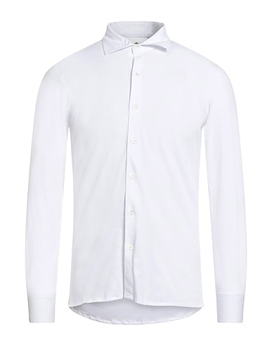 LUIGI BORRELLI NAPOLI Solid colour shirt White 100% Cotton