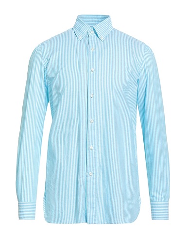 LUIGI BORRELLI NAPOLI Striped shirt 69% Cotton, 31% Linen