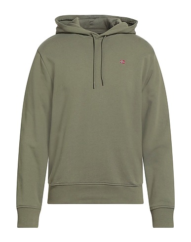 NAPAPIJRI Hooded sweatshirt Military green 100% Cotton, Elastane