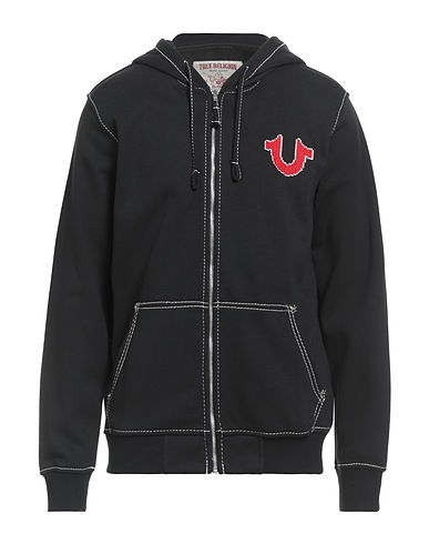 TRUE RELIGION Hooded track jacket  Black 80% Cotton, 20% Polyester
