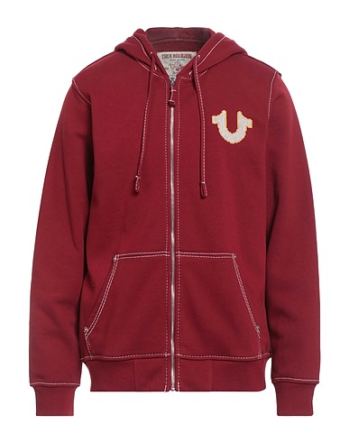 TRUE RELIGION Hooded track jacket  Brick red 80% Cotton, 20% Polyester