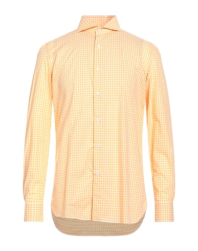 LUIGI BORRELLI NAPOLI Checked shirt Orange 100% Cotton