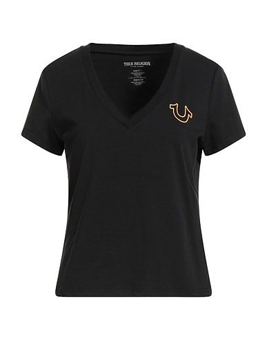 TRUE RELIGION T-shirt Black 57% Cotton, 38% Polyester, 5% Elastane