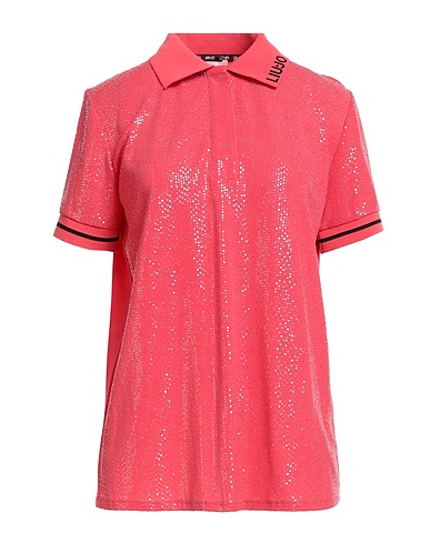 LIU •JO Polo shirt Coral 90% Polyamide, 5% Polyester, 5% Elastane, Cotton