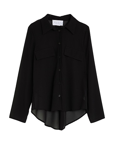 KAOS Solid colour shirts & blouses Black 100% Polyester