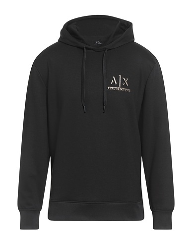 ARMANI EXCHANGE Hooded track jacket  Black 68% Polyester, 29% Viscose, 3% Elastane