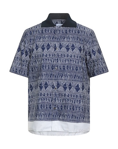 FERRAGAMO Patterned shirt Navy blue 100% Cotton